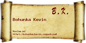 Bohunka Kevin névjegykártya